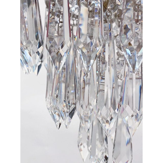 Italian Vintage Italian Brass Upside Down Layered Chandelier For Sale - Image 3 of 5