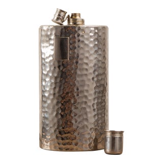1960s West German Made Hammered Flask For Sale