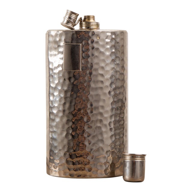 1960s West German Made Hammered Flask For Sale