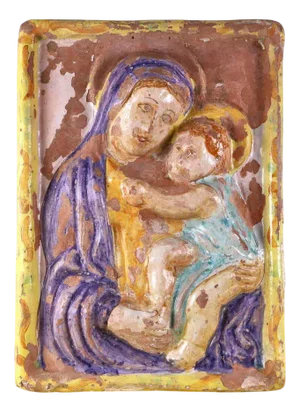 Bas-Relief Tile with Madonna & Child