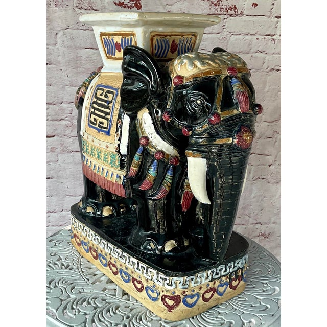 Ceramic Vintage Chinese Ceramic Elephant Garden Stool For Sale - Image 7 of 10