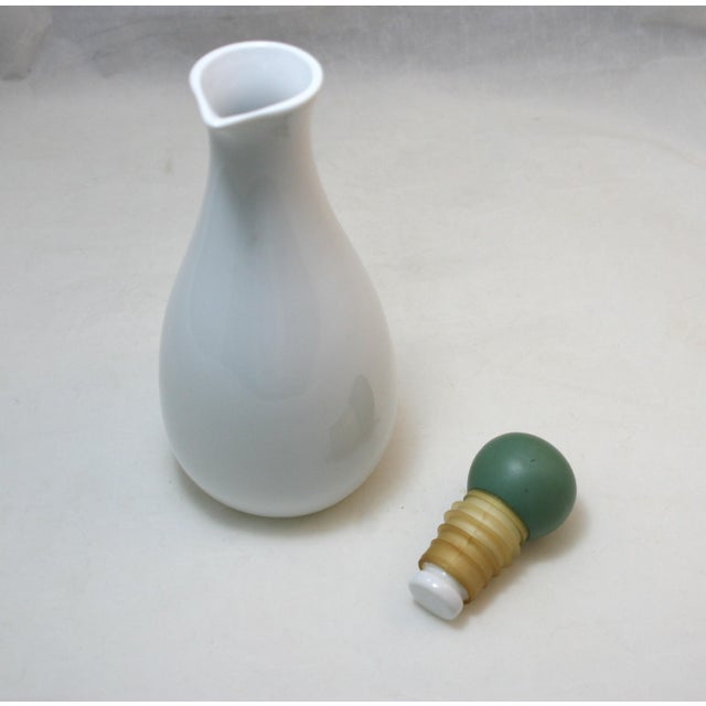 1980s Postmodern Memphis Olive Oil Jug Cruet White Stoneware Euro Style For Sale - Image 9 of 9