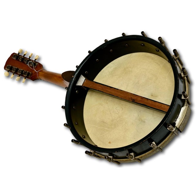 Authentic American Antique Small 8 String Banjo Style Musical Instrument for Decoration - Circa Early 1900s For Sale - Image 14 of 18
