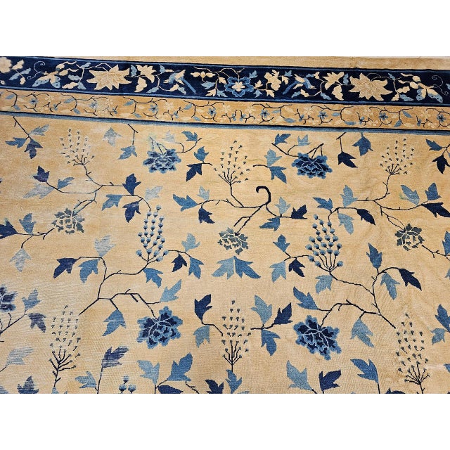 19th Century Oversized Chinese Peking Rug in All-Over Leaf & Vine Pattern For Sale - Image 11 of 18