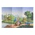 Colonial-Style Exotic South Asian Landscape Mural, 3-Panel Set For Sale