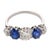 Traditional Early 20th Century Edwardian Diamond Sapphire Platinum 5 Stone Ring, Size 6.25 For Sale - Image 3 of 5