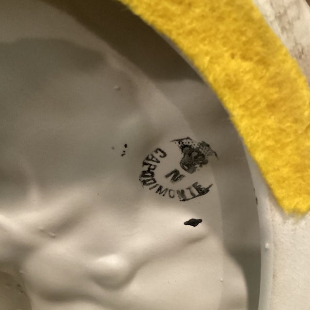 Antique Collectible Large Capodimonte Hand Painted Porcelain Cobbler Figurine Black Stamp For Sale - Image 9 of 12