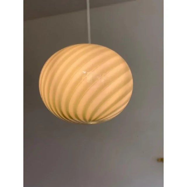 Lavender Green and White Oval Pendant in Murano Glass by Simoeng For Sale - Image 8 of 9