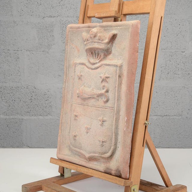 Coat-of-Arms Plaque in Terracotta, 1970s For Sale - Image 3 of 5