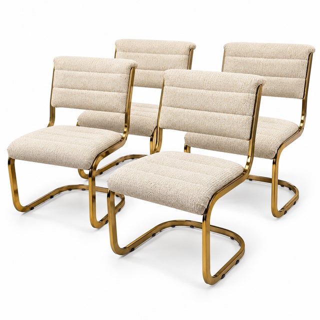 Bring quintessential 1970s California Modernism into your dining space with this matching set of four cantilever dining...