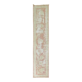 Soft Pink Antique Oushak Runner - 2' x 8'6" For Sale