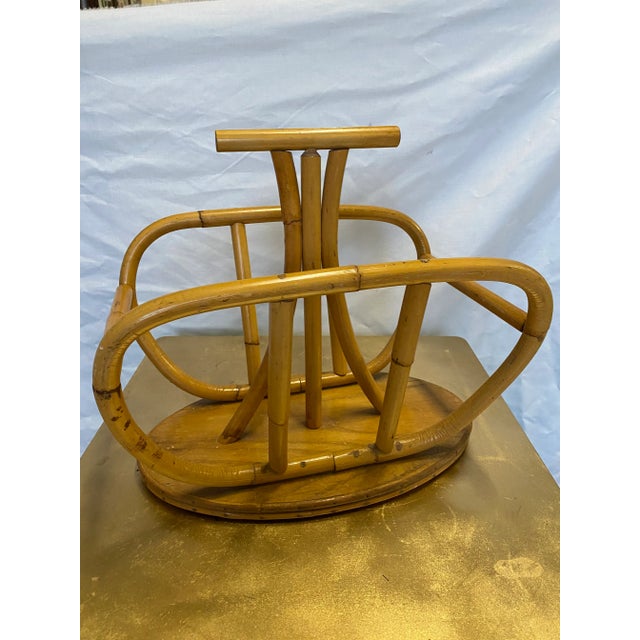 1970s 1970s Large Bentwood Bamboo Magazine Holder For Sale - Image 5 of 9