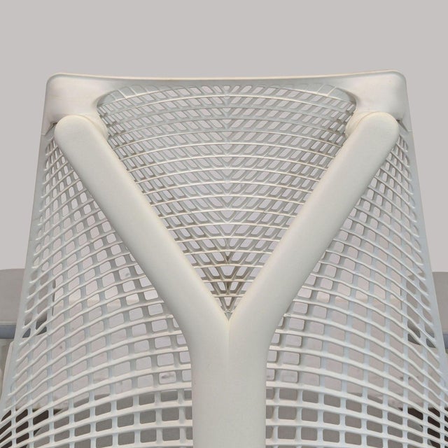 Herman Miller Sayl White Ergonomic Office Chair With Adjustable Armrests For Sale In San Francisco - Image 6 of 10