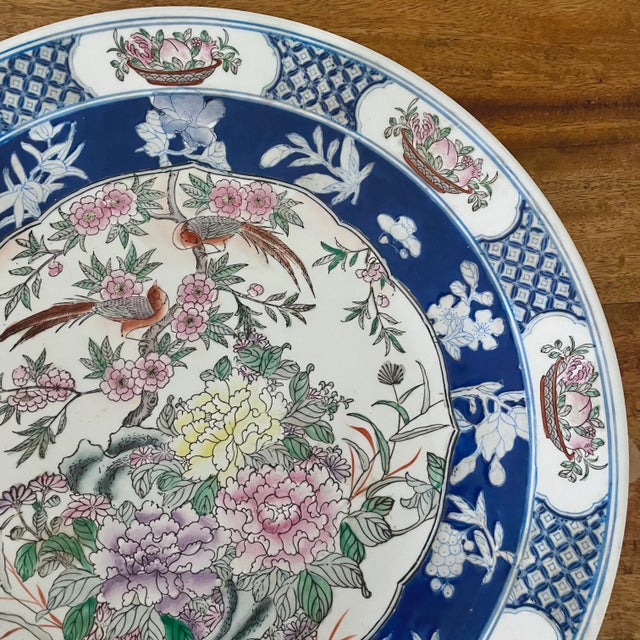 Japanese Large 1980s Japanese Botanical Charger For Sale - Image 3 of 7