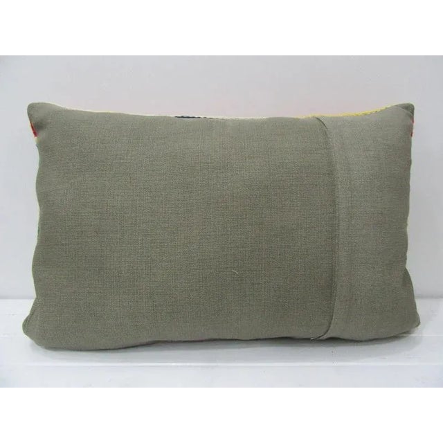 Contemporary Colorful Striped Decorative Kilim Pillow For Sale - Image 3 of 4