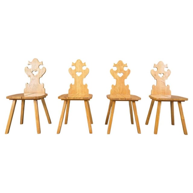 Vintage Rustic Tiroler Chairs, 1960s, Set of 4 For Sale - Image 15 of 15