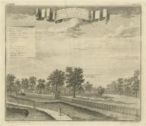 Johann Wolfgang Heydt, Illustration of Fort Noordwijk, Batavia in the Dutch East Indies, 1739, 1739, Print