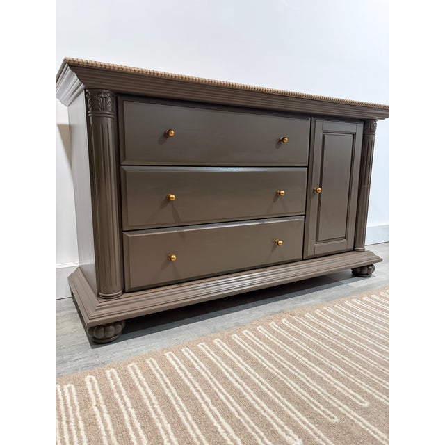 Wood Vintage Dark Brown Dresser For Sale - Image 7 of 7
