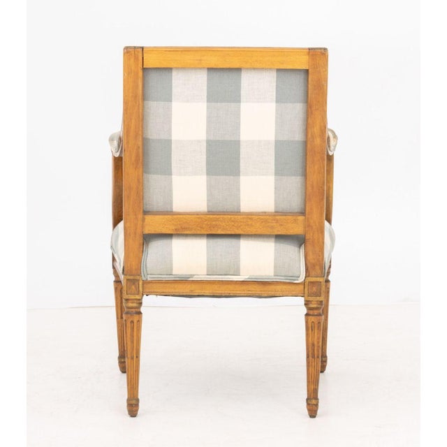 Wood Louis XVI Style Walnut Armchair For Sale - Image 7 of 7