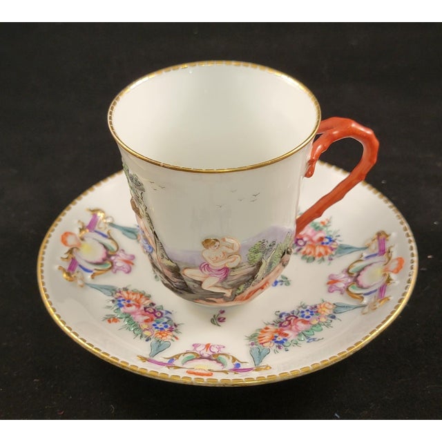 White 19th Century Capodimonte Demitasse Cup & Saucer For Sale - Image 8 of 11