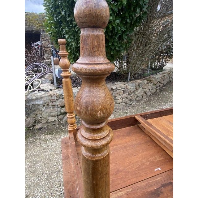 Wood Oak Farmhouse Dining Table with Drawer, 1950s For Sale - Image 7 of 18