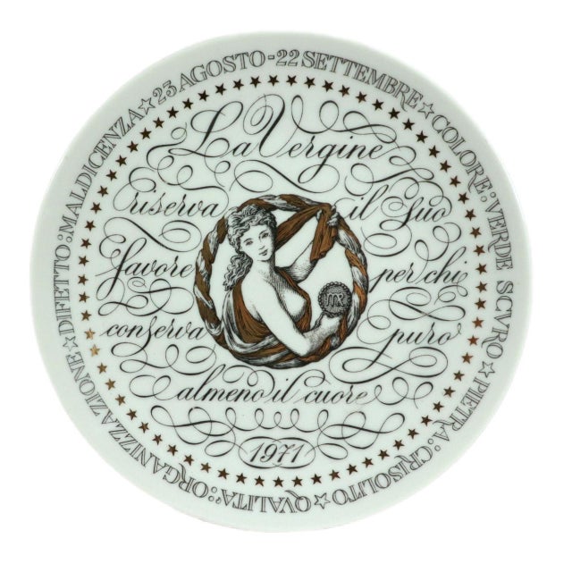 Mid-Century Modern Piero Fornasetti Zodiac Plates for Perugia, Complete Set of Twelve, Serie Zodiaci For Sale - Image 3 of 13