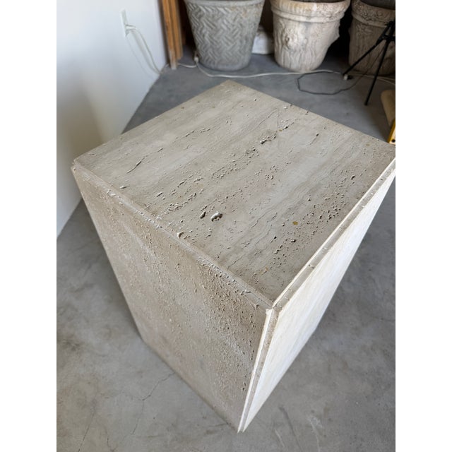 1980s 1980s Italian Postmodern Organic Travertine Marble Pedestal / Dining Table Base For Sale - Image 5 of 12