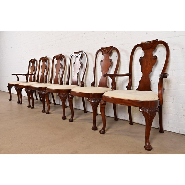 Baker Furniture Georgian Carved Mahogany Dining Chairs, Set of Six For Sale - Image 12 of 12