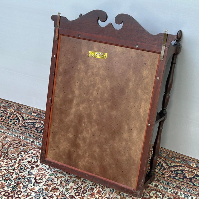 Mahogany Wall Mounted Open Etagere Curio Shelf With Mirrored Back by Ferguson Bros. For Sale - Image 11 of 12