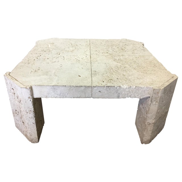 Superb Samuel Marx Style Natural Coquina Coral Stone Coffee Table For Sale - Image 12 of 18