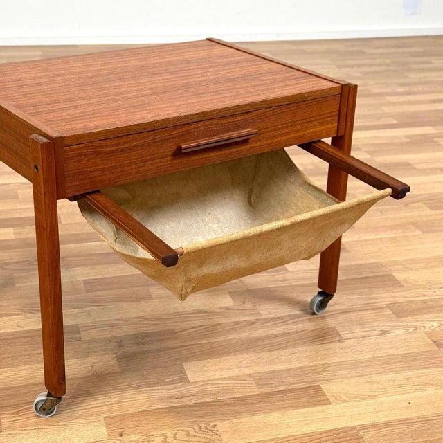 Side or Sewing Table in Teak, Denmark, 1950s-1960s For Sale - Image 5 of 10