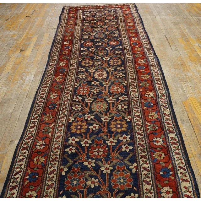 Special Navy Blue and Red Border Color With Unique Floral Design Antique Nw Persian Rug For Sale - Image 9 of 12