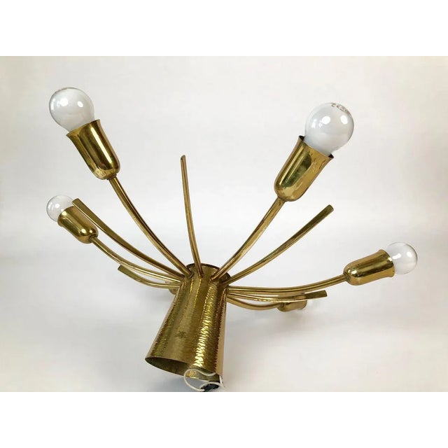 Mid-Century Sun Brass Ceiling Lamp, 1950s For Sale - Image 4 of 6