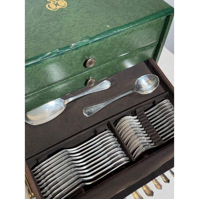 Metal Silver-Plated Spatours Cutlery Service with Box from Christofle, Set of 144 For Sale - Image 7 of 13