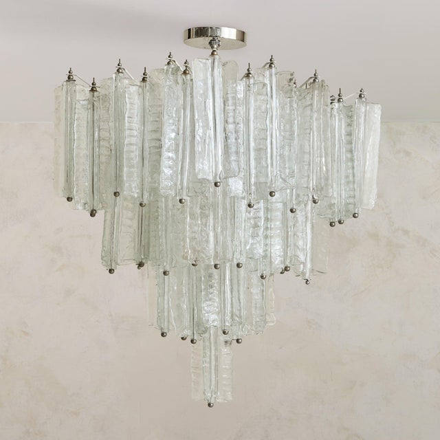 Modern Italian Murano Glass Chandelier Attributed to Toni Zuccheri for Venini, 1960s For Sale - Image 3 of 11