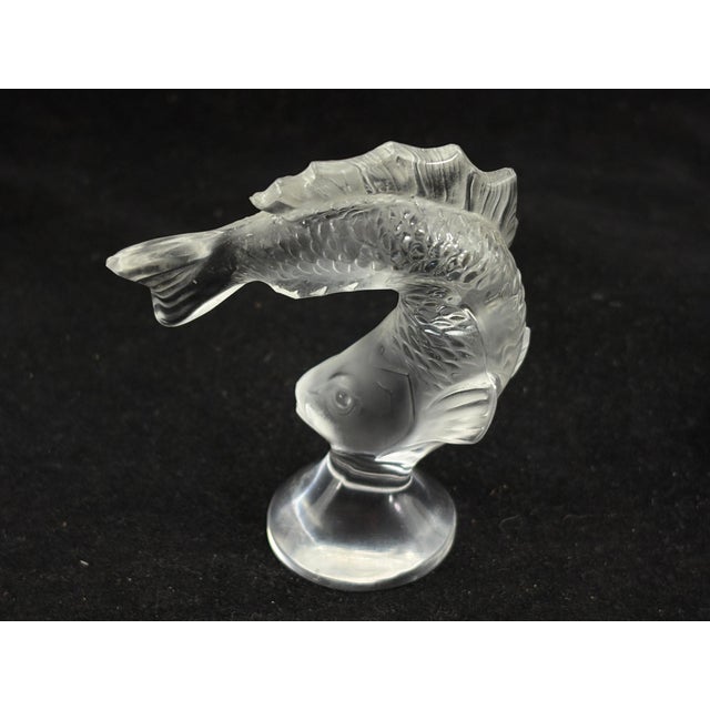Glass Vintage Lalique Crystal Koi Fish Figurine – Signed For Sale - Image 7 of 8