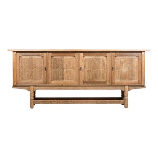 Brutalist Danish Oak Sideboard attributed to Henning Kjærnulf, 1960s For Sale