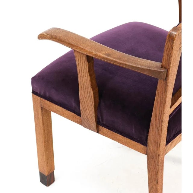 Set of Oak Art Deco Armchairs from FA Drilling Amsterdam, 1920s For Sale - Image 16 of 18