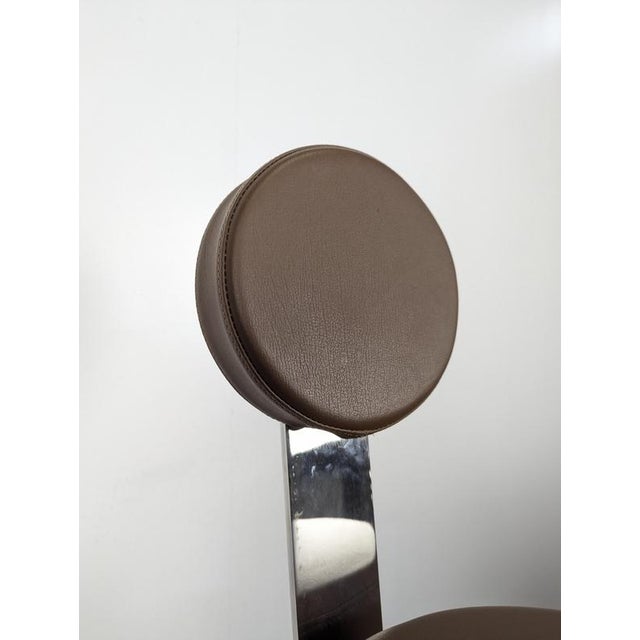 1970s Chrome Bar Stool with Tulip Base and Backrest, 1970s For Sale - Image 5 of 9