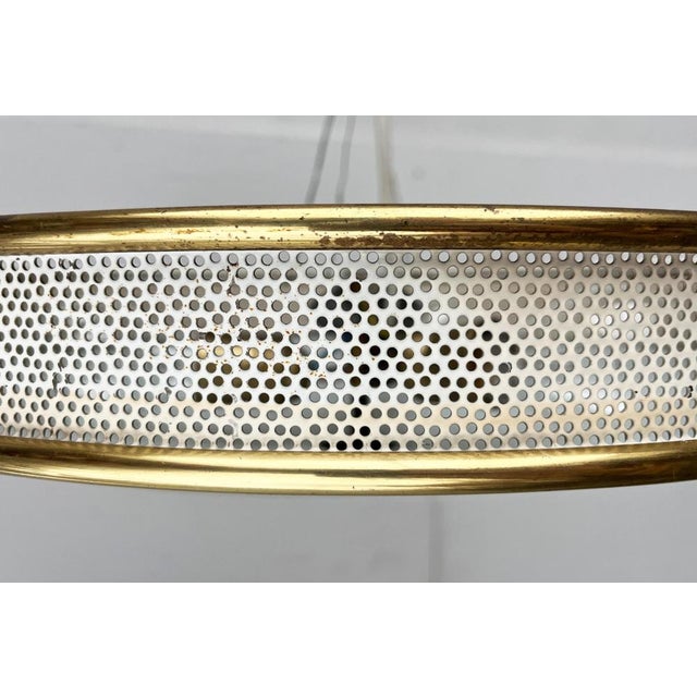 Mid-Century Modern German Metal, Mesh and Glass Plafoniere Pendant Lamp, 1960s For Sale - Image 4 of 18
