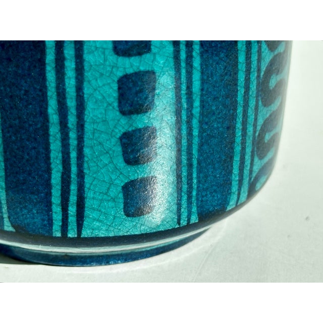Hand-Thrown Studio Ceramic Vase in Turquoise-Blue Tones by Wilhelm Kagel, Germany, 1960s For Sale - Image 12 of 15