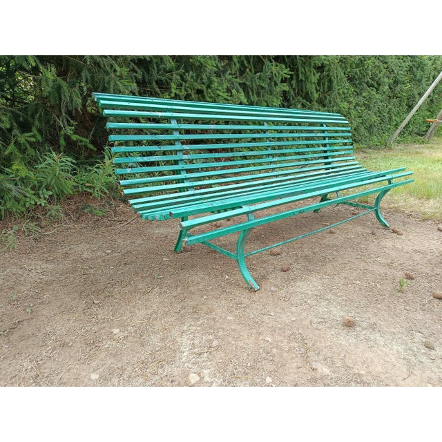 Corrugated Metal Garden Bench, 1930s For Sale - Image 12 of 16