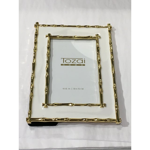 Tozai Home Bamboo White Enamel Picture Frame Chairish