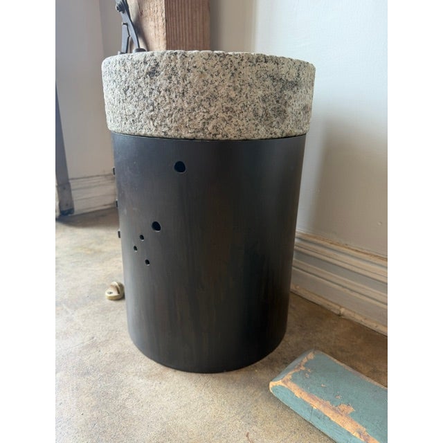 Late 19th Century Late 19th Century Millstone Side Table With Bronze Base For Sale - Image 5 of 5