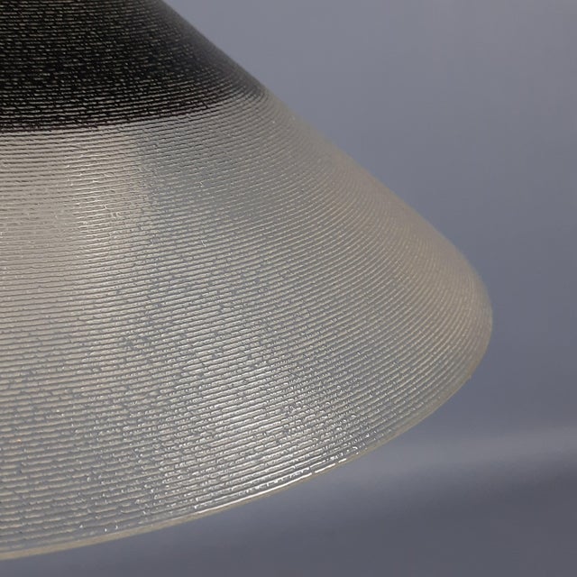 Modernist Purple Glass Table Lamp with Satin Curved Metal, 1970s For Sale - Image 13 of 18