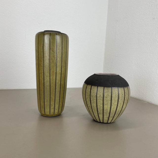 Article: ceramic vases set of 2 producer: wächtersbach, west germany decade: 1960s model: athen series : this original...