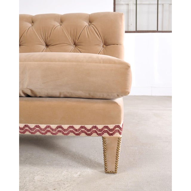 Bespoke Tufted Velvet 4-Piece Banquette Sectional Sofa 12 Ft For Sale - Image 15 of 18