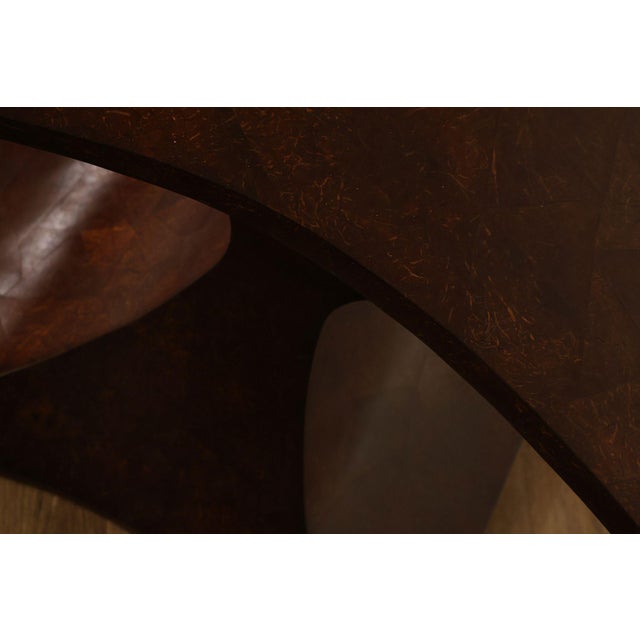 Brown Sculptural Pair Of Coconut Shell Veneer Side Tables For Sale - Image 8 of 18
