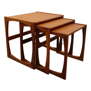 Set of Vintage Mid Century Modern Teak Nesting Tables Attributed to G Plan For Sale