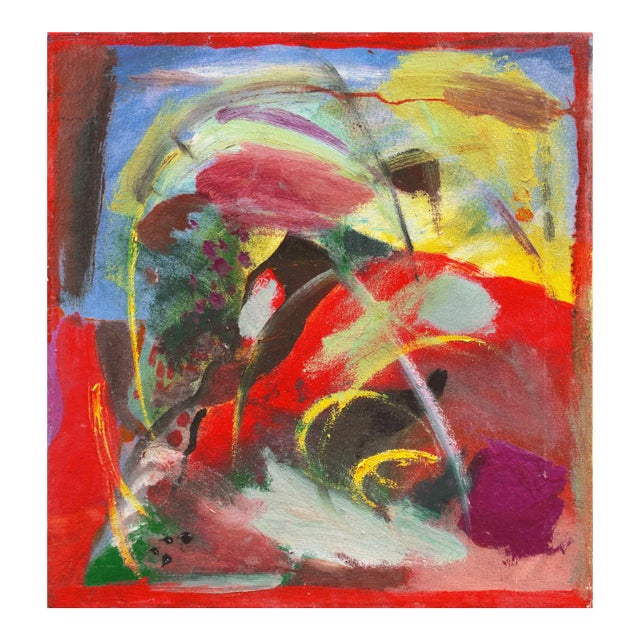 'Abstract, Citron & Scarlet' by Charles Barr, American Abstraction, Pittsburgh, Freeman Center For Sale